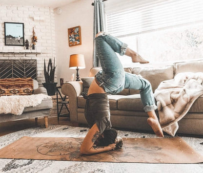 Cork Yoga Mat - Artist Designed, Premium Printed Eco-Friendly Non-Slip mat, Great for Regular & Hot Yoga, Pilates, Workouts 72 inch x 24 inch x 3mm Thick