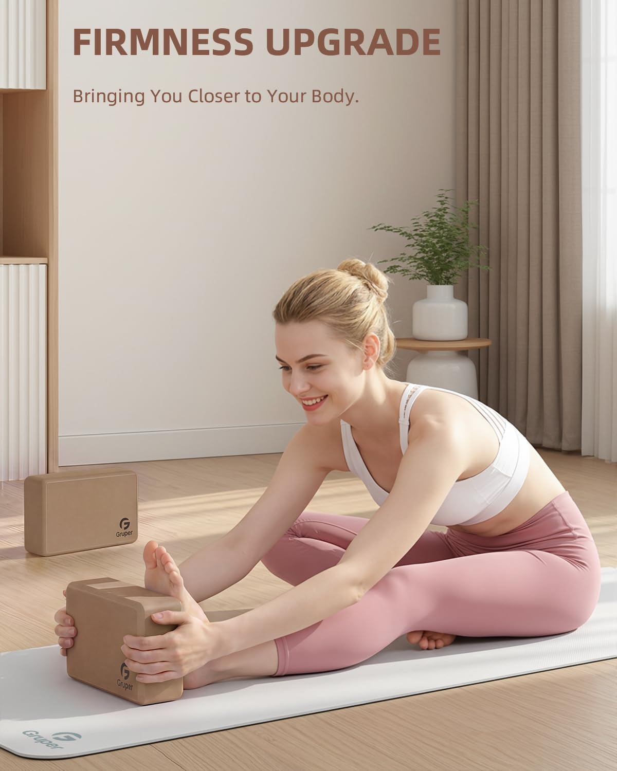 Yoga Blocks 2 Pack, 9"x6"x3" Exercise Blocks High-Density EVA Foam Blocks with Soft Non-Slip Surface, Lightweight Yoga Props for Yoga Pilates Meditation & Stretching