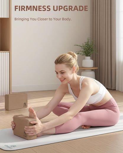 Yoga Blocks 2 Pack, 9"x6"x3" Exercise Blocks High-Density EVA Foam Blocks with Soft Non-Slip Surface, Lightweight Yoga Props for Yoga Pilates Meditation & Stretching