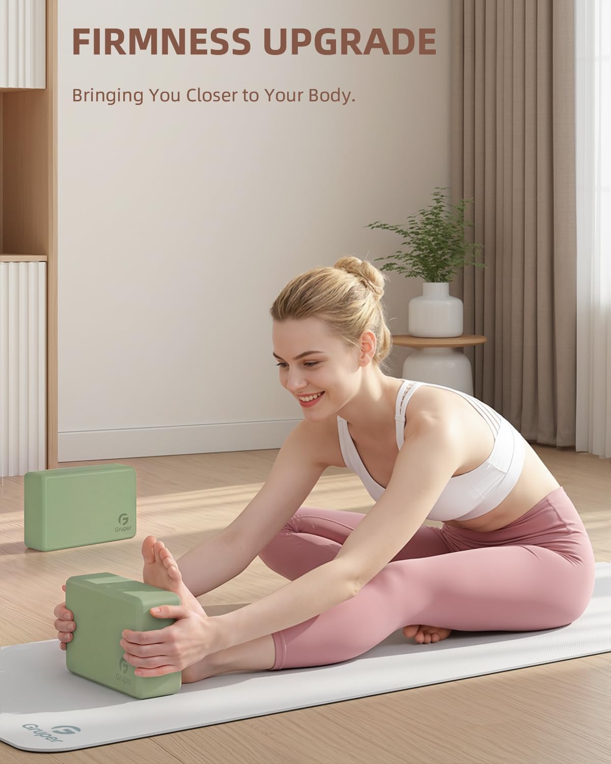 Yoga Blocks 2 Pack, 9"x6"x3" Exercise Blocks High-Density EVA Foam Blocks with Soft Non-Slip Surface, Lightweight Yoga Props for Yoga Pilates Meditation & Stretching