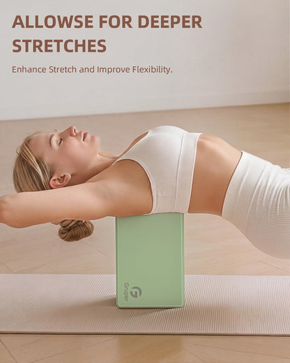 Yoga Blocks 2 Pack, 9"x6"x3" Exercise Blocks High-Density EVA Foam Blocks with Soft Non-Slip Surface, Lightweight Yoga Props for Yoga Pilates Meditation & Stretching