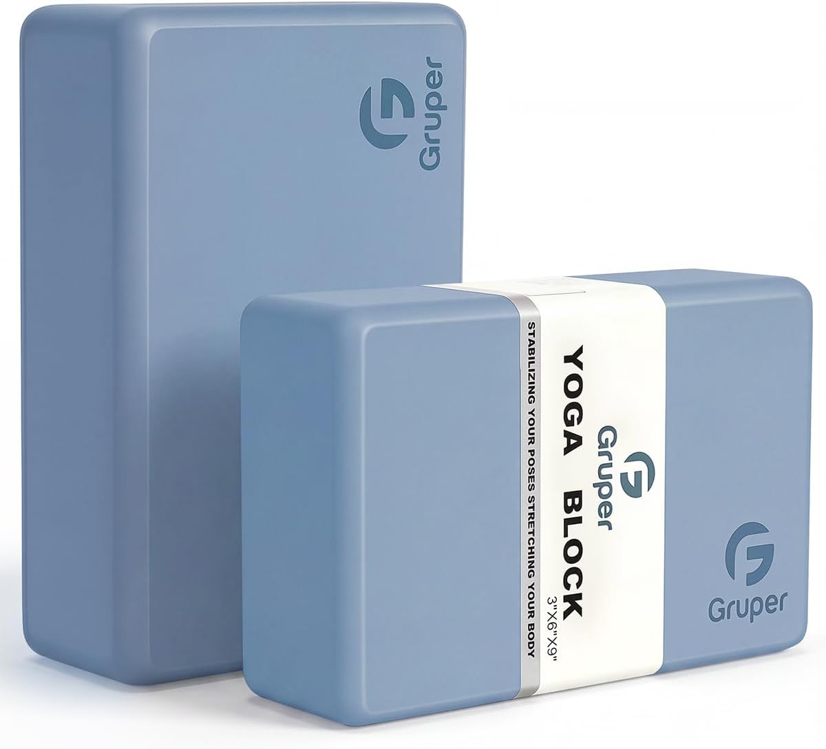 Yoga Blocks 2 Pack, 9"x6"x3" Exercise Blocks High-Density EVA Foam Blocks with Soft Non-Slip Surface, Lightweight Yoga Props for Yoga Pilates Meditation & Stretching