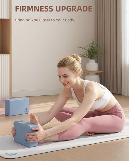 Yoga Blocks 2 Pack, 9"x6"x3" Exercise Blocks High-Density EVA Foam Blocks with Soft Non-Slip Surface, Lightweight Yoga Props for Yoga Pilates Meditation & Stretching
