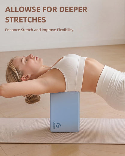 Yoga Blocks 2 Pack, 9"x6"x3" Exercise Blocks High-Density EVA Foam Blocks with Soft Non-Slip Surface, Lightweight Yoga Props for Yoga Pilates Meditation & Stretching