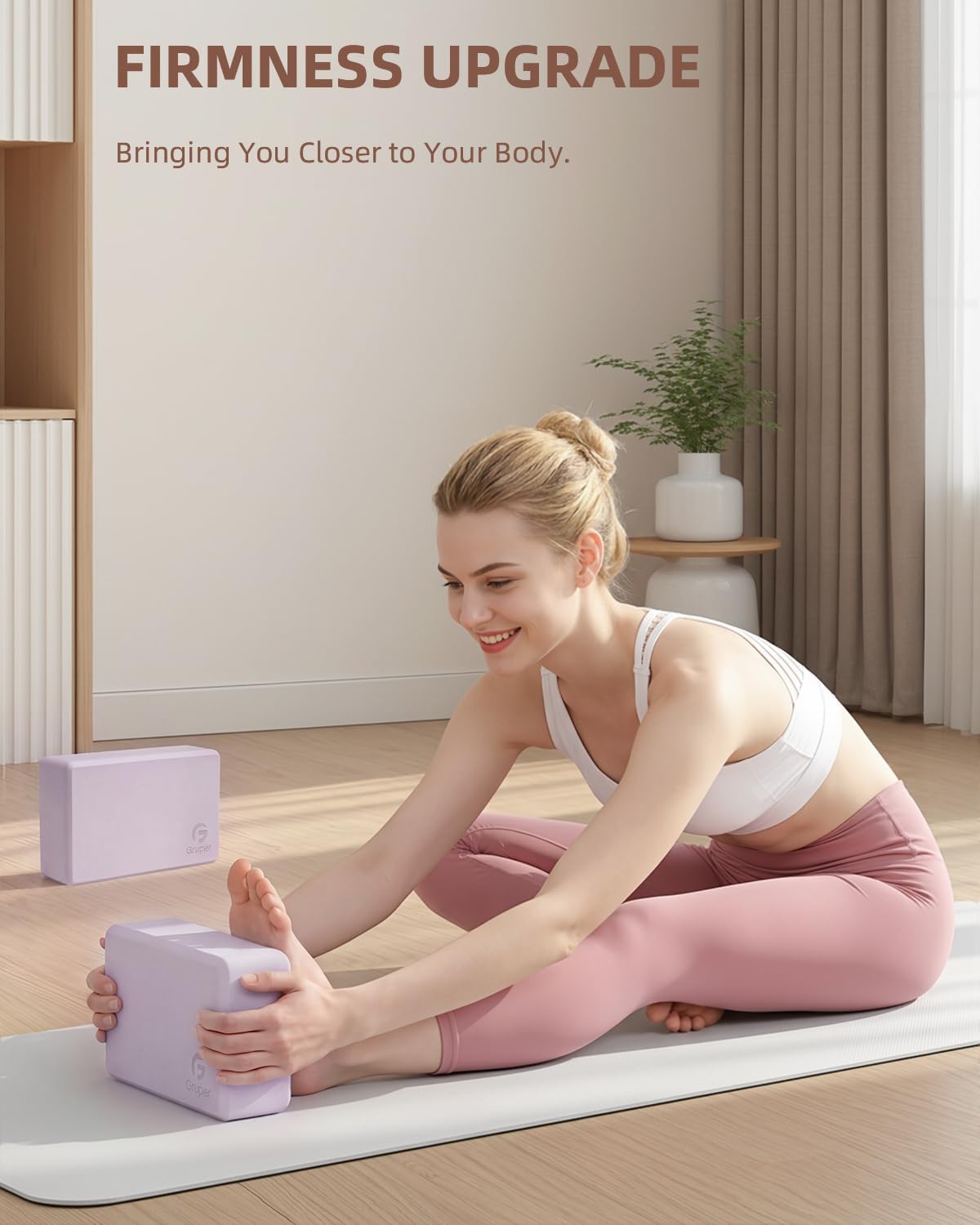 Yoga Blocks 2 Pack, 9"x6"x3" Exercise Blocks High-Density EVA Foam Blocks with Soft Non-Slip Surface, Lightweight Yoga Props for Yoga Pilates Meditation & Stretching