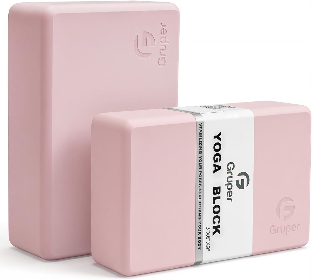 Yoga Blocks 2 Pack, 9"x6"x3" Exercise Blocks High-Density EVA Foam Blocks with Soft Non-Slip Surface, Lightweight Yoga Props for Yoga Pilates Meditation & Stretching