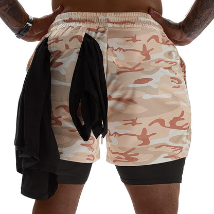 JWJ Mens 2 in 1 Running Shorts Quick Dry Gym Athletic Workout Clothes with Side Pockets