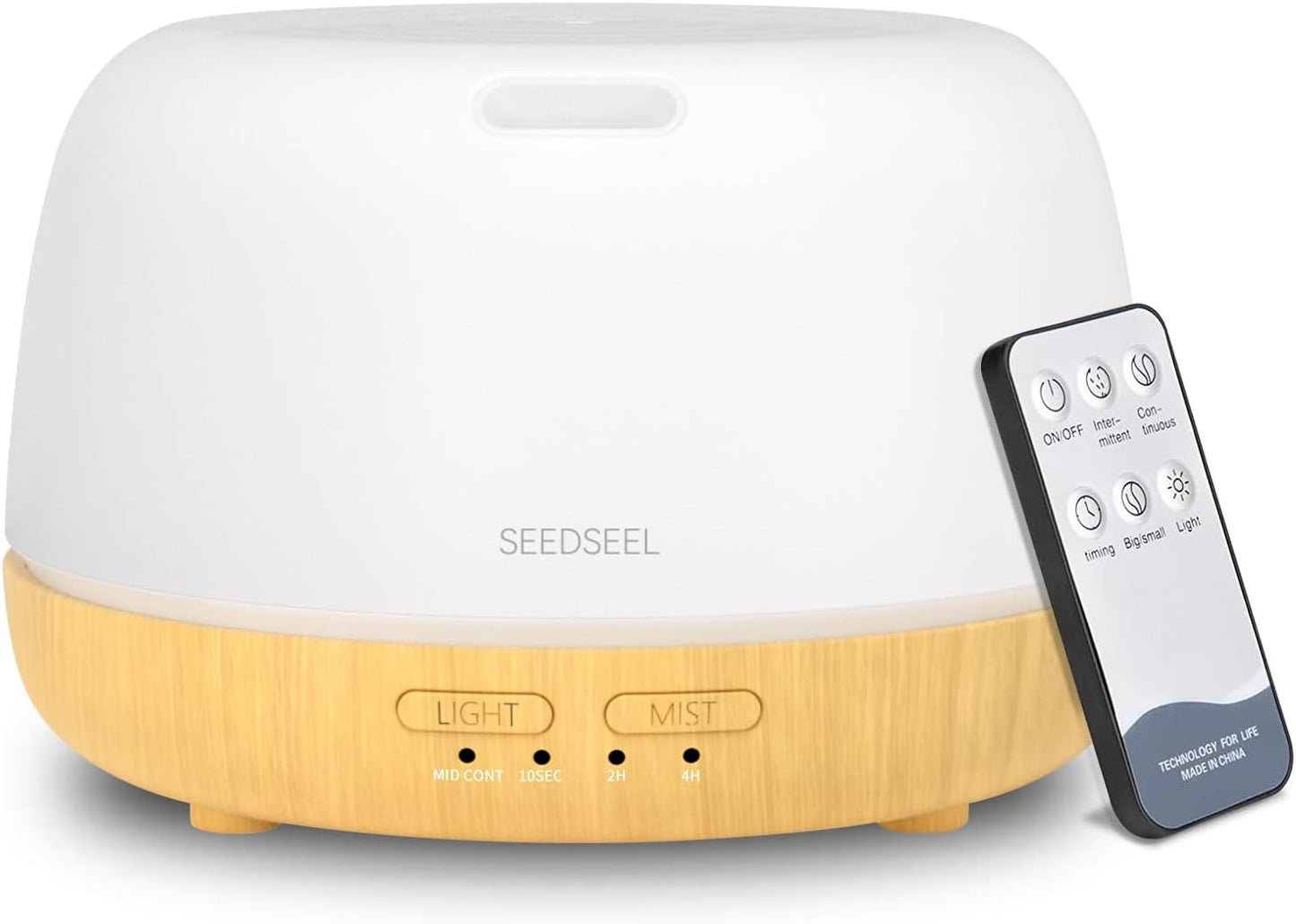 300ML Essential Oil Diffuser with 7-Color LED Lights and Remote Control, Modern Minimalist Design, High-Efficiency Ultrasonic Mist Aromatherapy Diffuser for Home