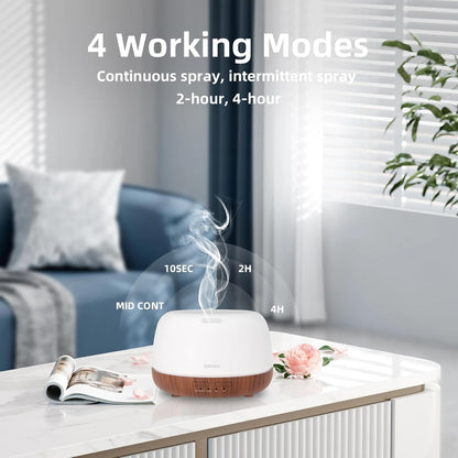 300ML Essential Oil Diffuser with 7-Color LED Lights and Remote Control, Modern Minimalist Design, High-Efficiency Ultrasonic Mist Aromatherapy Diffuser for Home