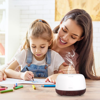 300ML Essential Oil Diffuser with 7-Color LED Lights and Remote Control, Modern Minimalist Design, High-Efficiency Ultrasonic Mist Aromatherapy Diffuser for Home