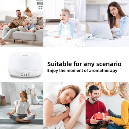 300ML Essential Oil Diffuser with 7-Color LED Lights and Remote Control, Modern Minimalist Design, High-Efficiency Ultrasonic Mist Aromatherapy Diffuser for Home