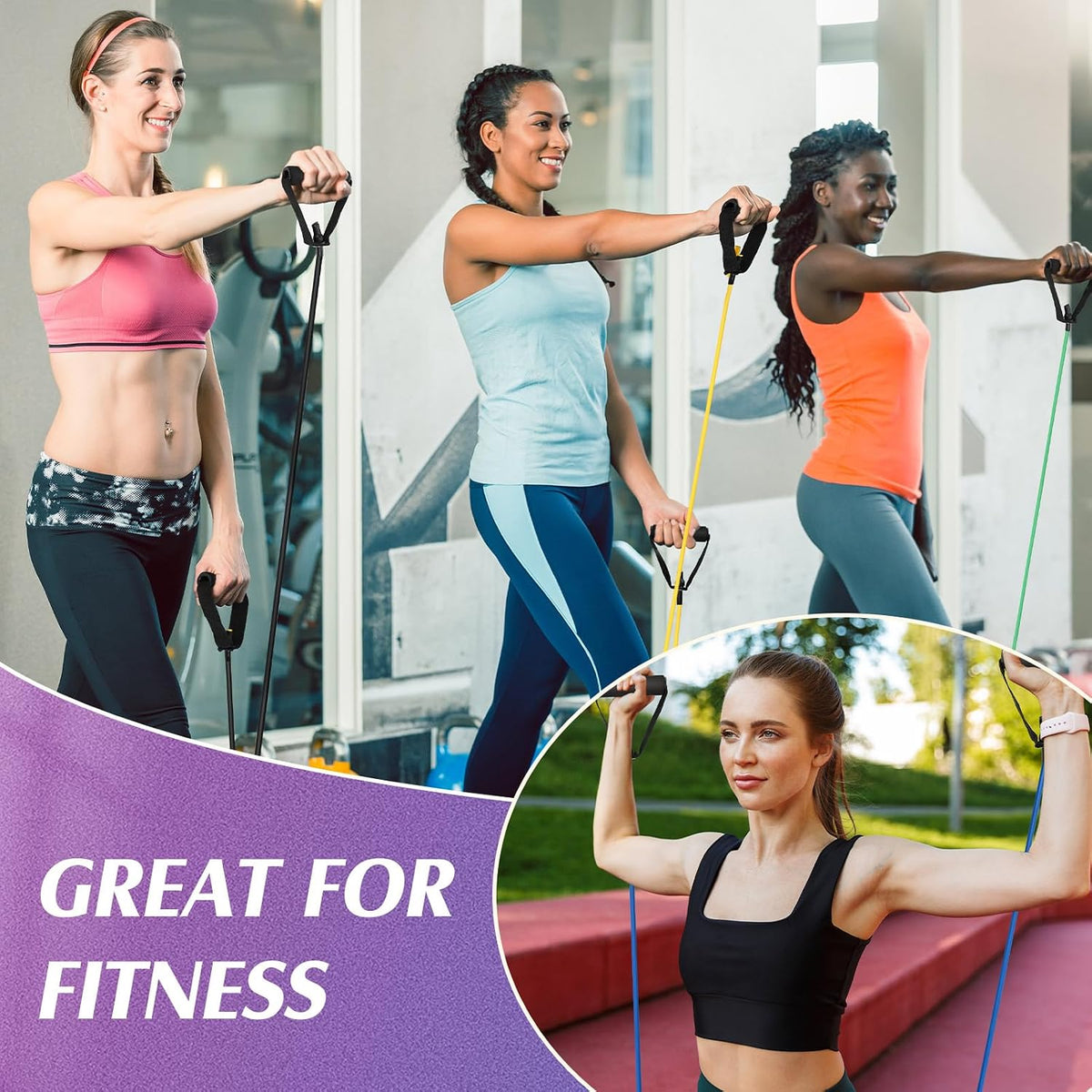 10 Pcs Resistance Bands with Handles Exercise Stretch Bands for Exercise Woman Man Training Physical Therapy Workouts Fitness