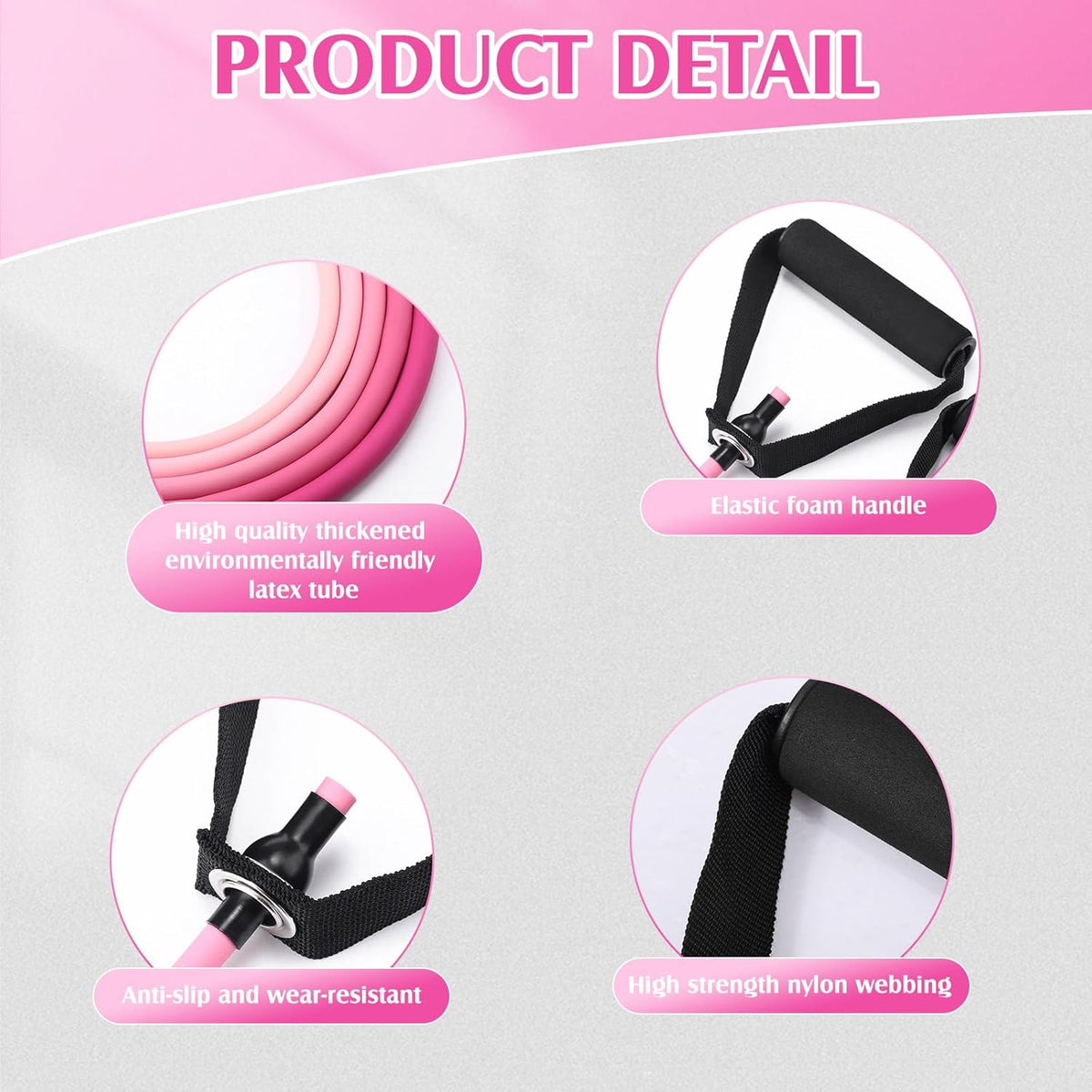10 Pcs Resistance Bands with Handles Exercise Stretch Bands for Exercise Woman Man Training Physical Therapy Workouts Fitness