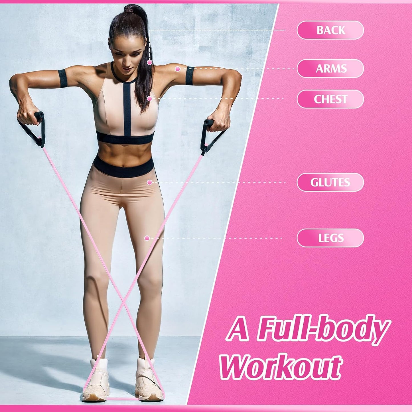 10 Pcs Resistance Bands with Handles Exercise Stretch Bands for Exercise Woman Man Training Physical Therapy Workouts Fitness