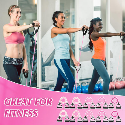10 Pcs Resistance Bands with Handles Exercise Stretch Bands for Exercise Woman Man Training Physical Therapy Workouts Fitness