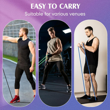 10 Pcs Resistance Bands with Handles Exercise Stretch Bands for Exercise Woman Man Training Physical Therapy Workouts Fitness
