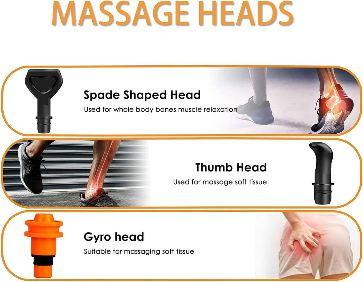 Massage Gun Heads, Replaceable Massager Gun Attachment 9 Different Muscle Massager Heads for 18-19mm Deep Tissue Percussion Massage Head s