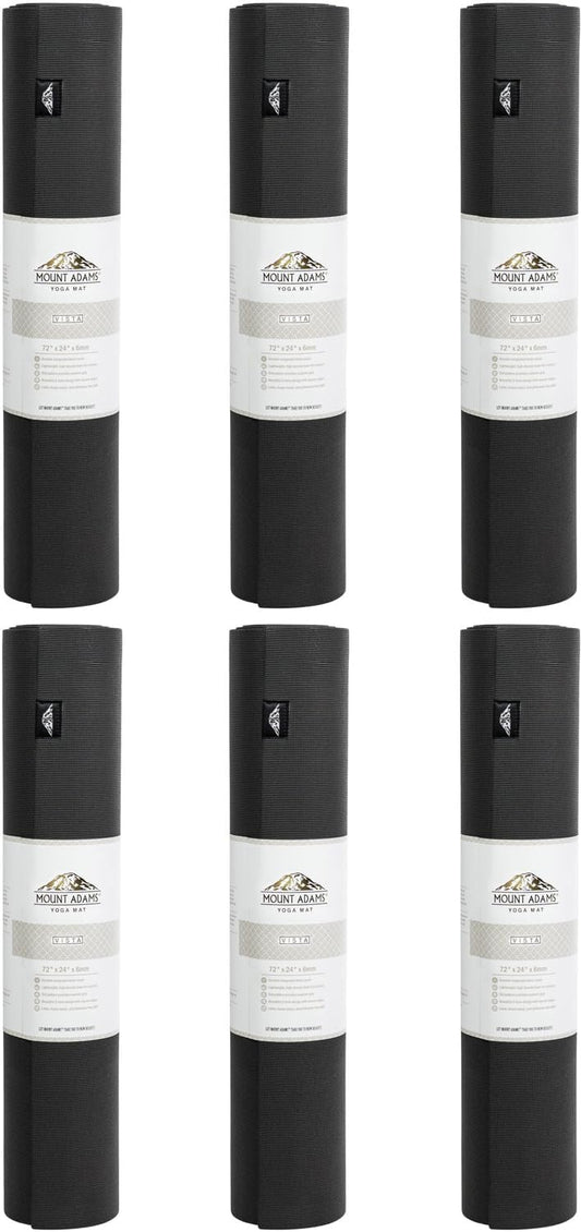 6 or 10 Pack Vista Yoga Mat, 72"x24"x6mm | Dense, Bulk Non Slip Exercise Mats for Workout, Stretching, Fitness - Non Toxic Gym Mats for Home, Schools and Studios