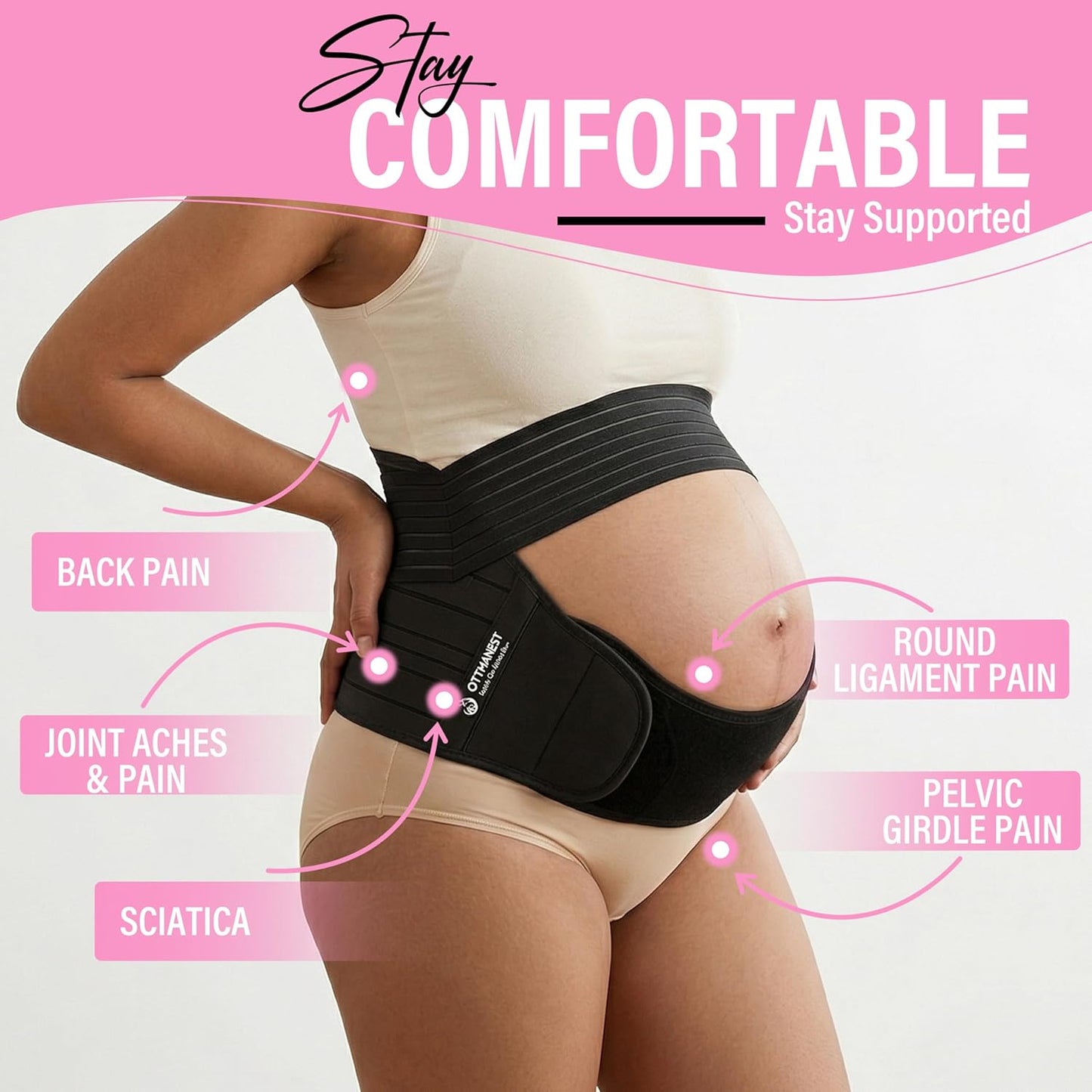 Maternity Support Belt (XLarge/100-130cm) – Adjustable Pregnancy Belly Band for Back, Hip & Pelvic Support | Prenatal & Postpartum Abdominal Binder for Lower Back Pain Relief & Belly Support
