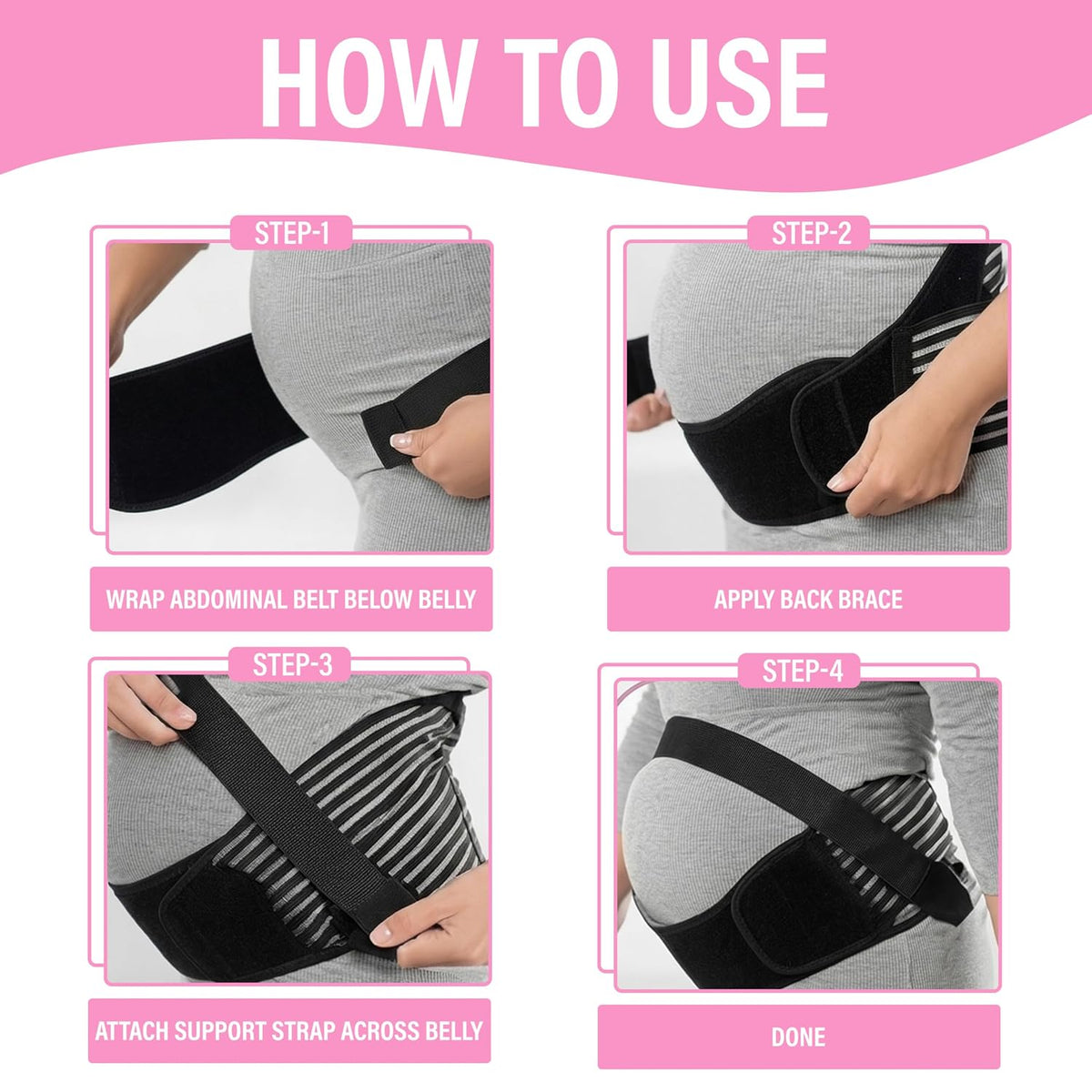 Maternity Support Belt (XLarge/100-130cm) – Adjustable Pregnancy Belly Band for Back, Hip & Pelvic Support | Prenatal & Postpartum Abdominal Binder for Lower Back Pain Relief & Belly Support