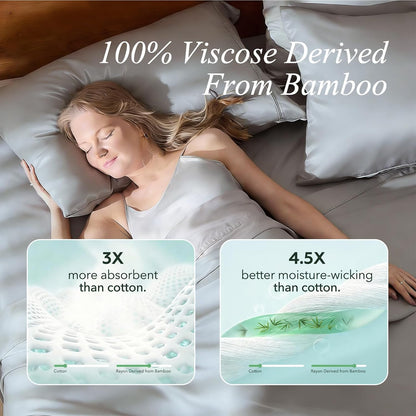 Queen Pillow Cases, Bamboo Viscose, Cooling Pillowcases