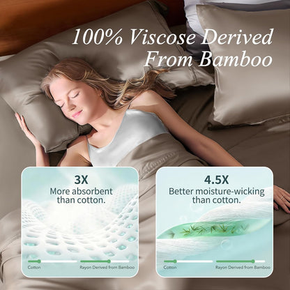Queen Pillow Cases, Bamboo Viscose, Cooling Pillowcases