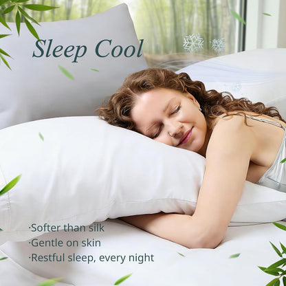 Queen Pillow Cases, Bamboo Viscose, Cooling Pillowcases