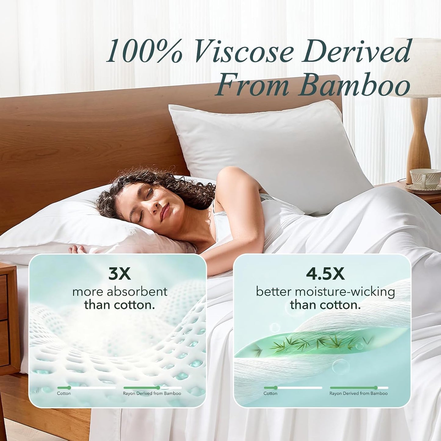 Queen Pillow Cases, Bamboo Viscose, Cooling Pillowcases