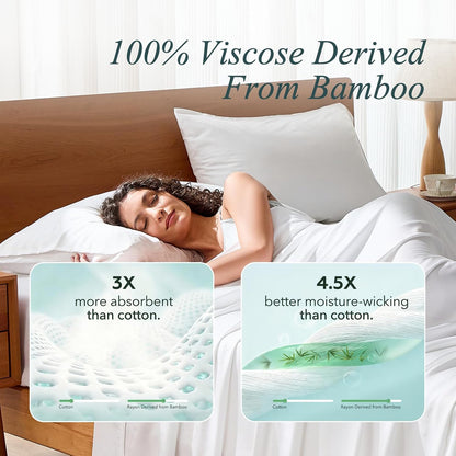 Queen Pillow Cases, Bamboo Viscose, Cooling Pillowcases