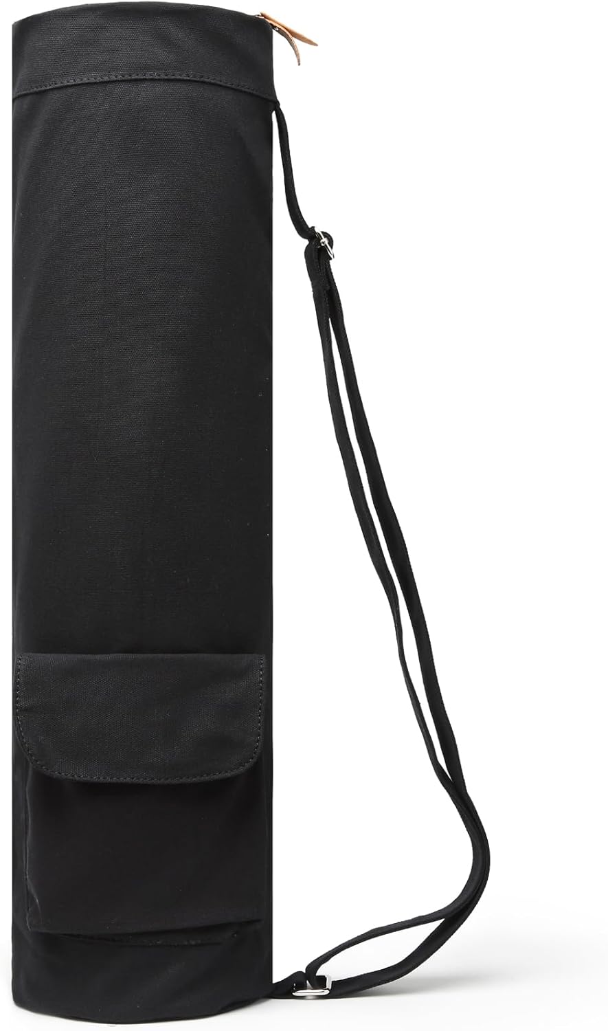 Canvas Yoga Mat Bag with Adjustable Strap & Pockets, Full-Zip Travel Gym Tote for Women & Men, Fits 1/4" & 1/3" Thick Mats, Lightweight Carrier for Yoga, Studio, Workout, Outdoor Use