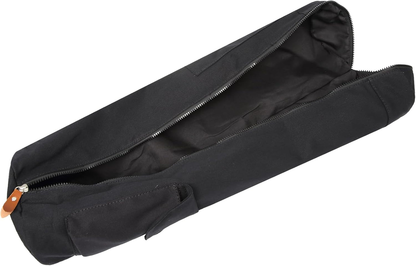 Canvas Yoga Mat Bag with Adjustable Strap & Pockets, Full-Zip Travel Gym Tote for Women & Men, Fits 1/4" & 1/3" Thick Mats, Lightweight Carrier for Yoga, Studio, Workout, Outdoor Use