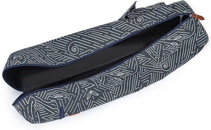 Canvas Yoga Mat Bag with Adjustable Strap & Pockets, Full-Zip Travel Gym Tote for Women & Men, Fits 1/4" & 1/3" Thick Mats, Lightweight Carrier for Yoga, Studio, Workout, Outdoor Use