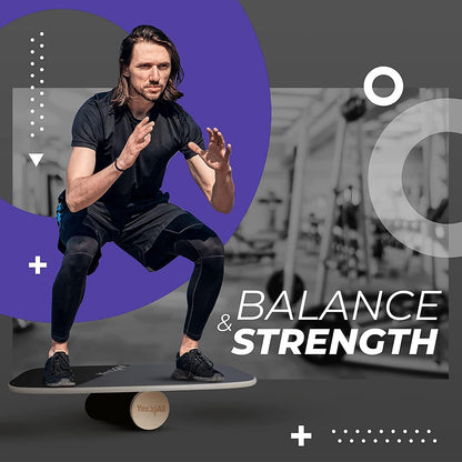 Balance Board Sports Trainer, Surf Trainer Board With Adjustable Stoppers, Improve Core Strength and Balance Control