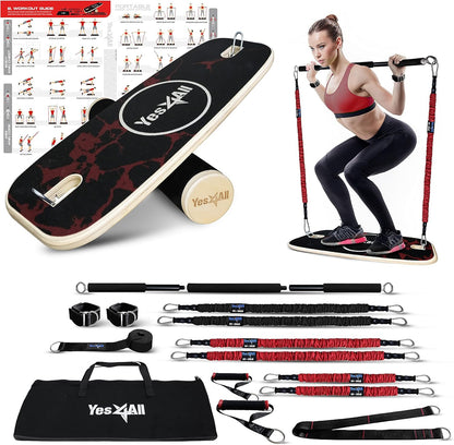 Balance Board Sports Trainer, Surf Trainer Board With Adjustable Stoppers, Improve Core Strength and Balance Control