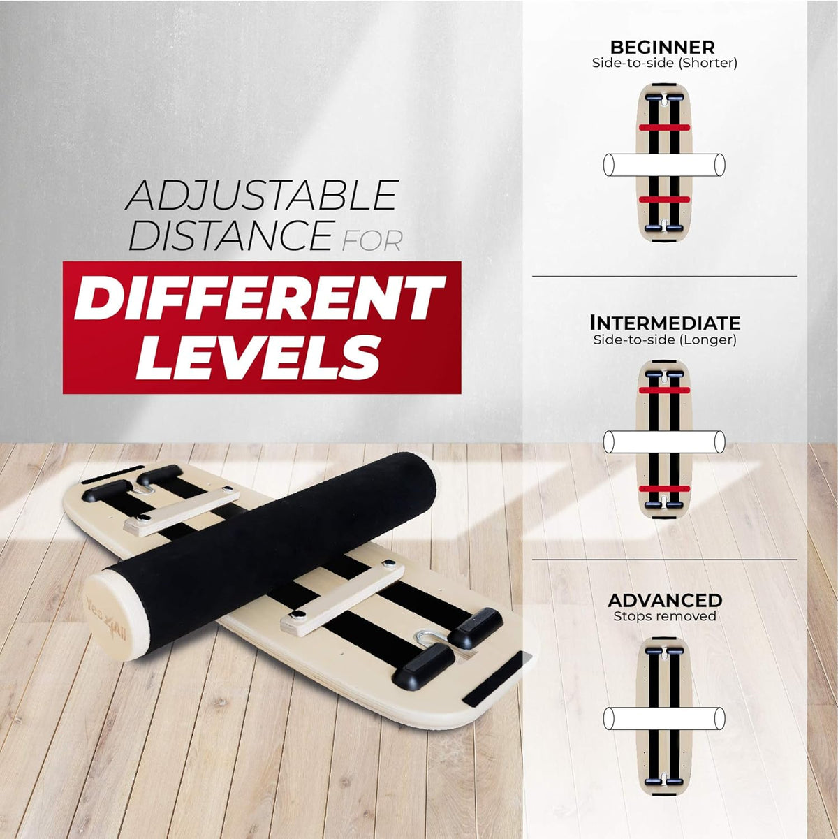 Balance Board Sports Trainer, Surf Trainer Board With Adjustable Stoppers, Improve Core Strength and Balance Control