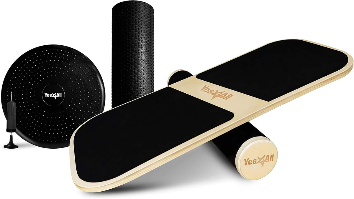 Balance Board Sports Trainer, Surf Trainer Board With Adjustable Stoppers, Improve Core Strength and Balance Control