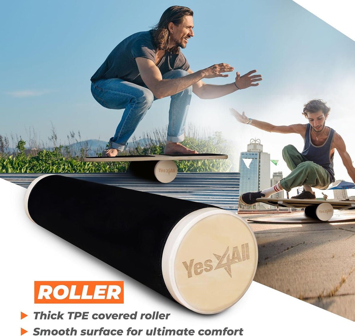 Balance Board Sports Trainer, Surf Trainer Board With Adjustable Stoppers, Improve Core Strength and Balance Control