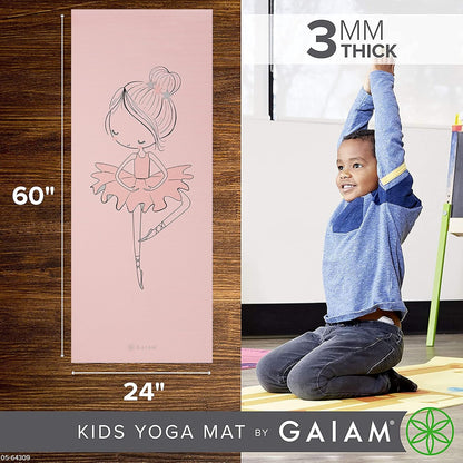 Kids Yoga Mat Exercise Mat, Yoga for Kids with Fun Prints - Playtime for Babies, Active & Calm Toddlers and Young Children