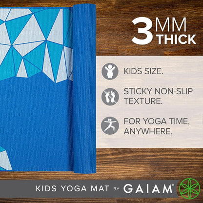 Kids Yoga Mat Exercise Mat, Yoga for Kids with Fun Prints - Playtime for Babies, Active & Calm Toddlers and Young Children