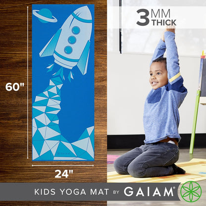 Kids Yoga Mat Exercise Mat, Yoga for Kids with Fun Prints - Playtime for Babies, Active & Calm Toddlers and Young Children