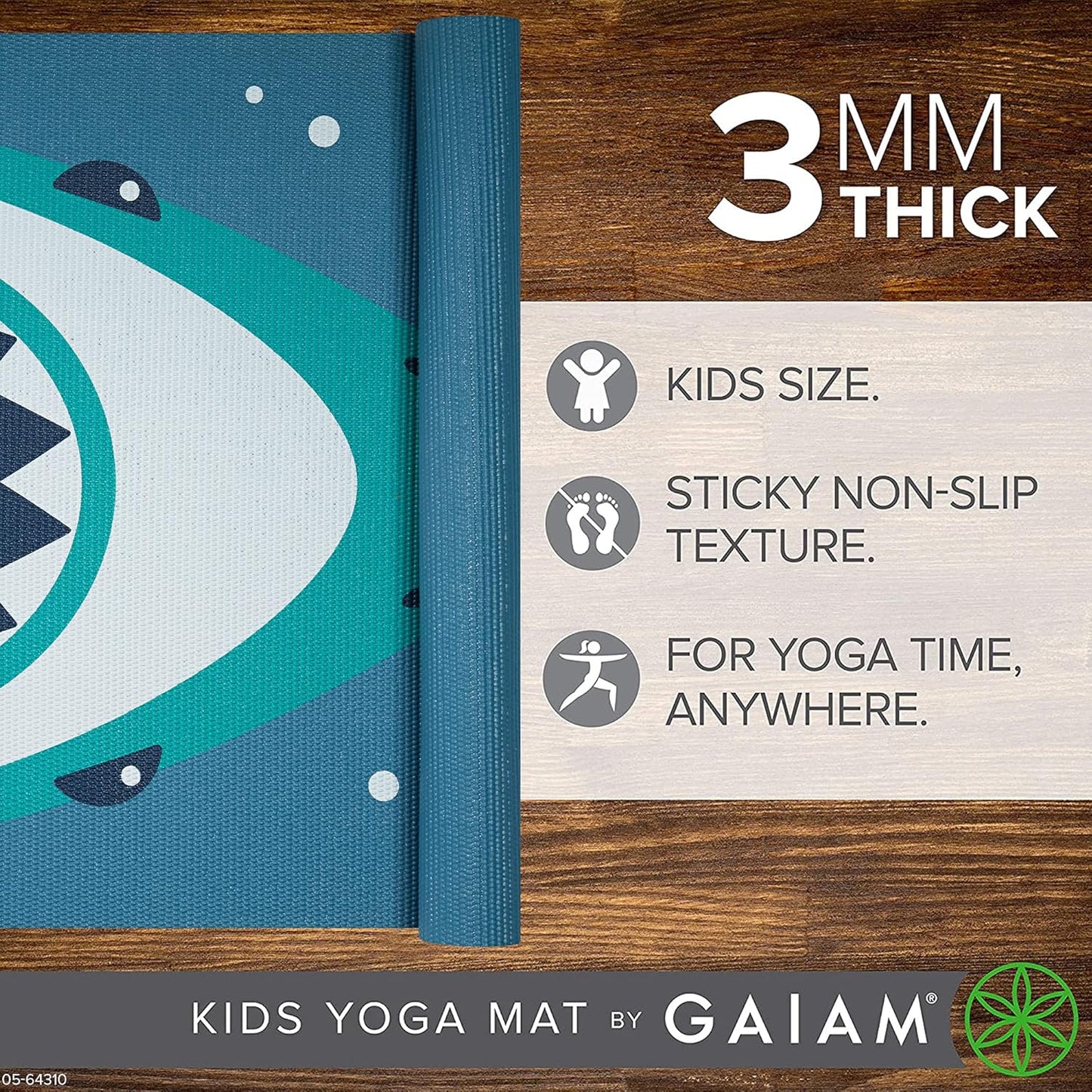 Kids Yoga Mat Exercise Mat, Yoga for Kids with Fun Prints - Playtime for Babies, Active & Calm Toddlers and Young Children