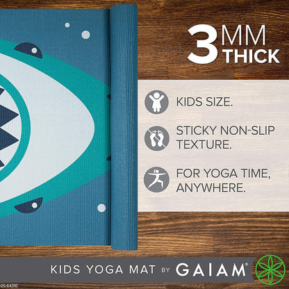 Kids Yoga Mat Exercise Mat, Yoga for Kids with Fun Prints - Playtime for Babies, Active & Calm Toddlers and Young Children