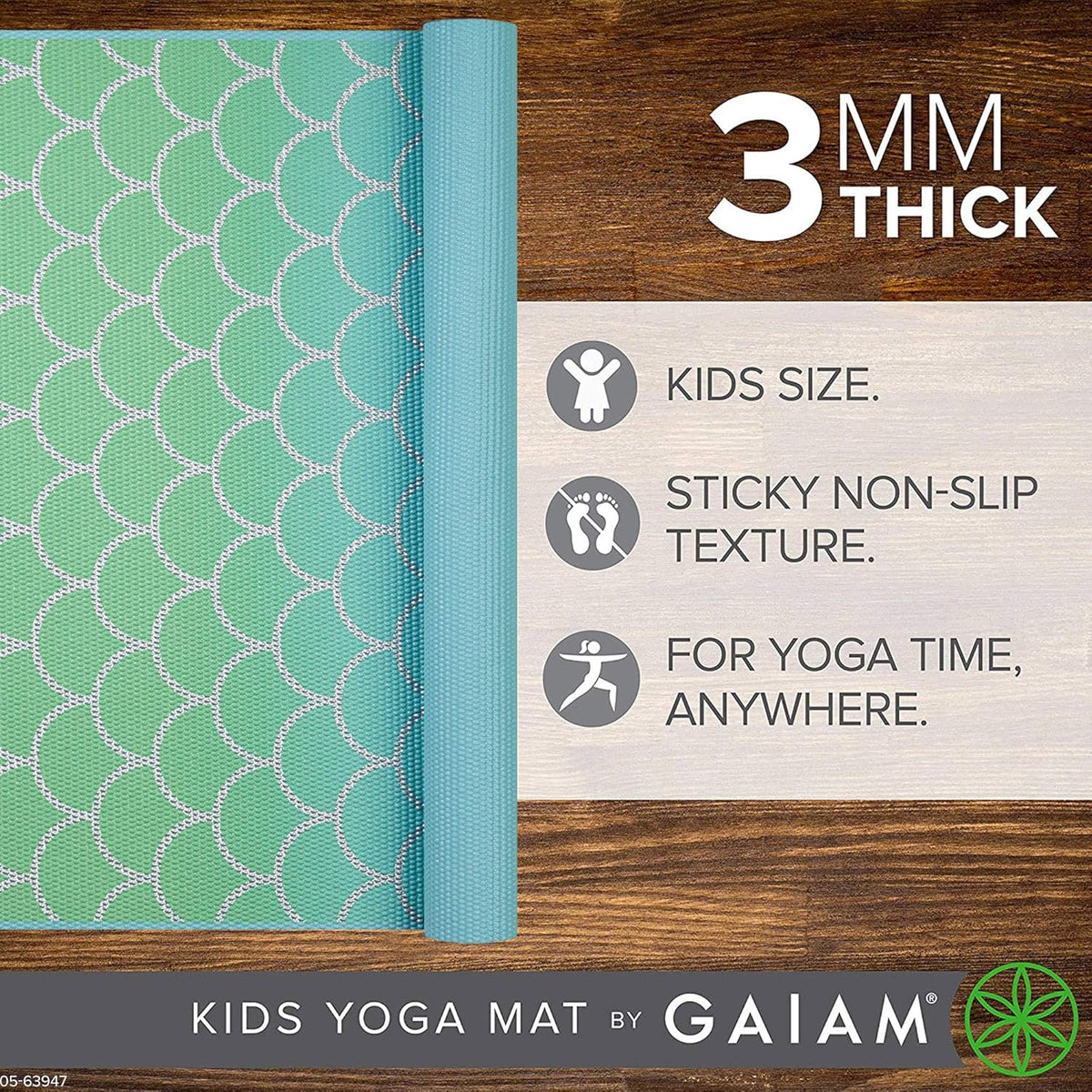 Kids Yoga Mat Exercise Mat, Yoga for Kids with Fun Prints - Playtime for Babies, Active & Calm Toddlers and Young Children