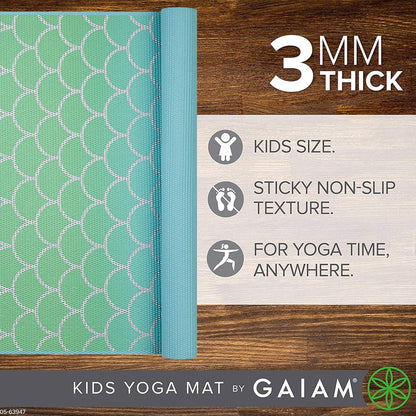 Kids Yoga Mat Exercise Mat, Yoga for Kids with Fun Prints - Playtime for Babies, Active & Calm Toddlers and Young Children