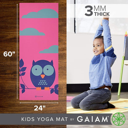 Kids Yoga Mat Exercise Mat, Yoga for Kids with Fun Prints - Playtime for Babies, Active & Calm Toddlers and Young Children