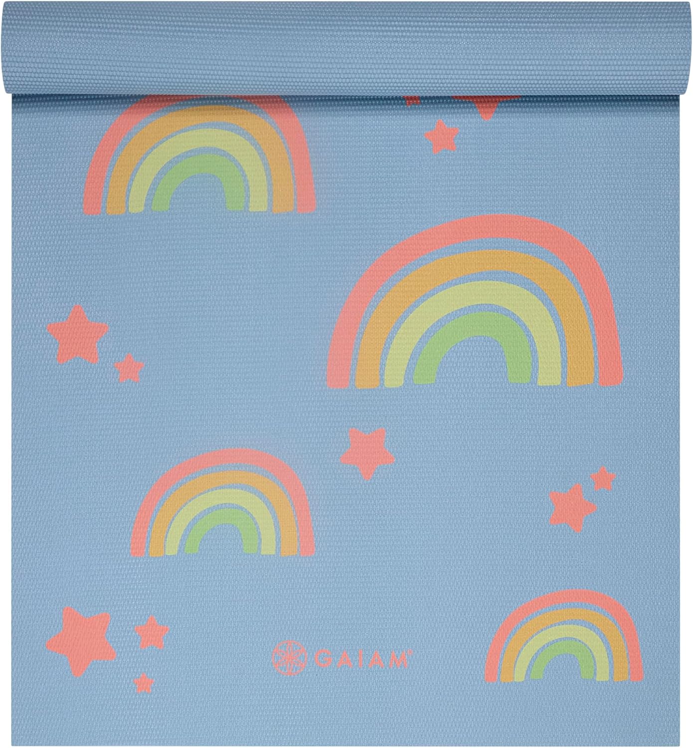 Kids Yoga Mat Exercise Mat, Yoga for Kids with Fun Prints - Playtime for Babies, Active & Calm Toddlers and Young Children