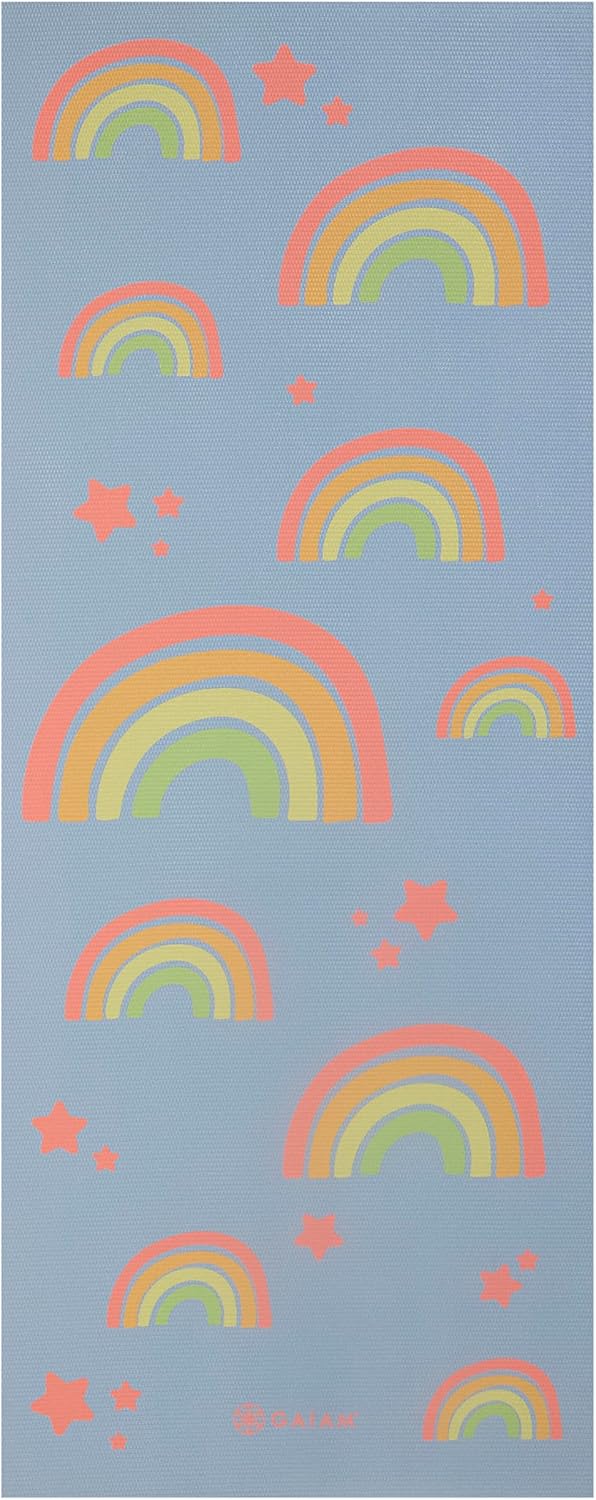 Kids Yoga Mat Exercise Mat, Yoga for Kids with Fun Prints - Playtime for Babies, Active & Calm Toddlers and Young Children