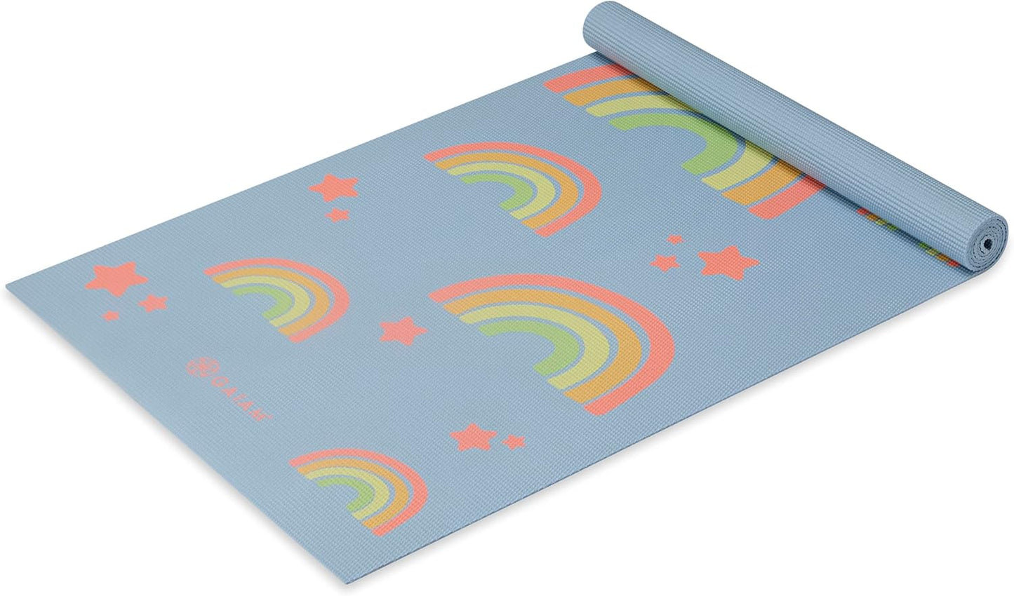 Kids Yoga Mat Exercise Mat, Yoga for Kids with Fun Prints - Playtime for Babies, Active & Calm Toddlers and Young Children