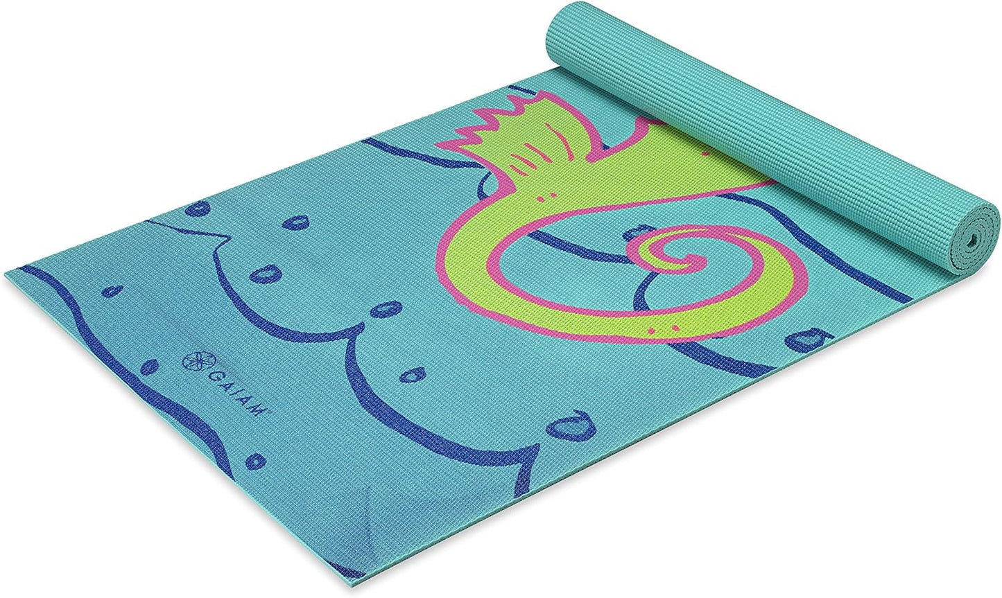 Kids Yoga Mat Exercise Mat, Yoga for Kids with Fun Prints - Playtime for Babies, Active & Calm Toddlers and Young Children