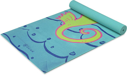 Kids Yoga Mat Exercise Mat, Yoga for Kids with Fun Prints - Playtime for Babies, Active & Calm Toddlers and Young Children